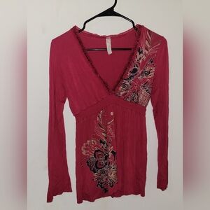 Clock House Vintage Y2K Womens Babydoll Long Sleeve Top Size S/M